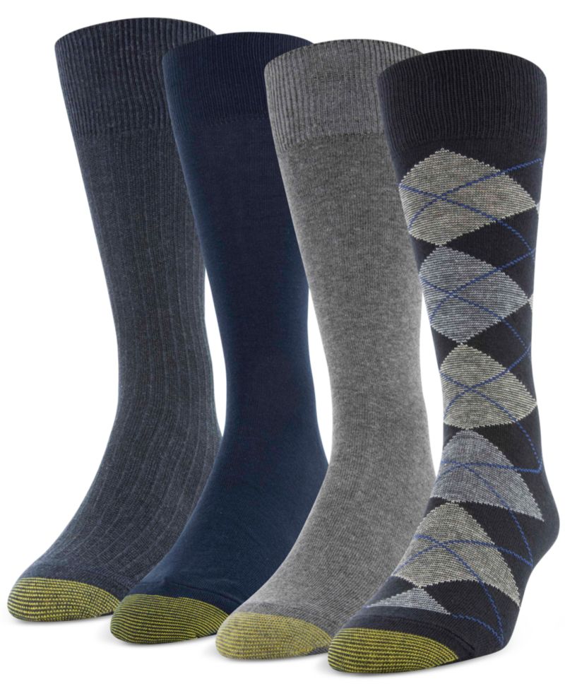 Men's 4-Pack Casual Argyle Crew Socks