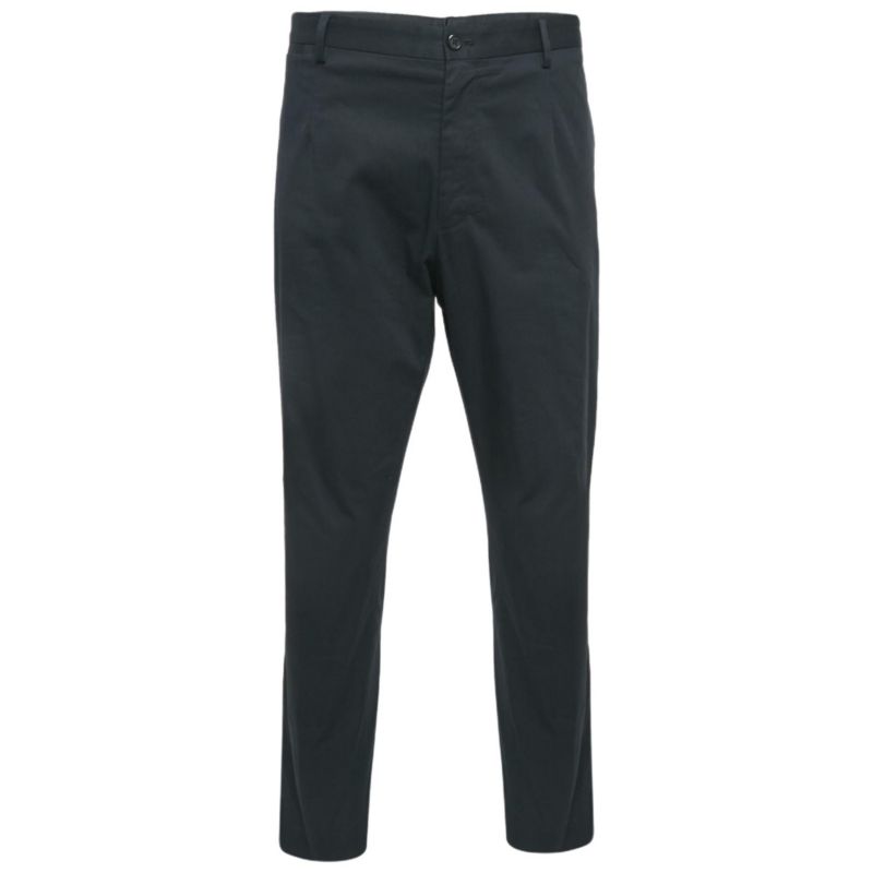Men's Black Cotton Tailored Trousers