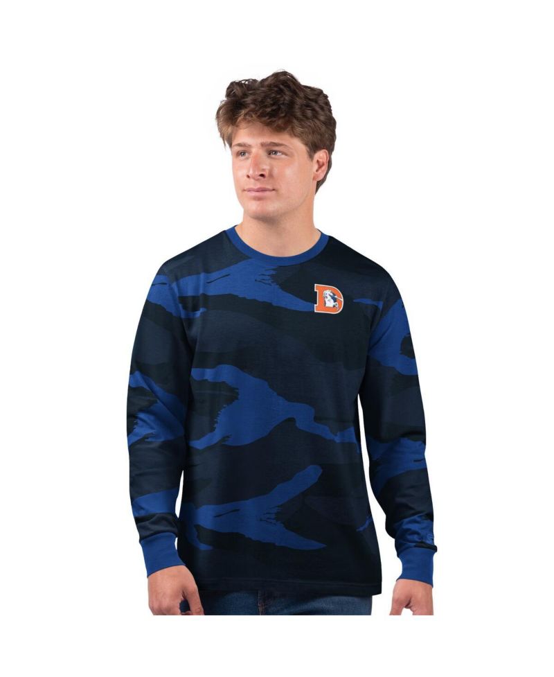 Men's Navy/Royal Denver Broncos Thursday Night Gridiron Logo Long Sleeve T-Shirt