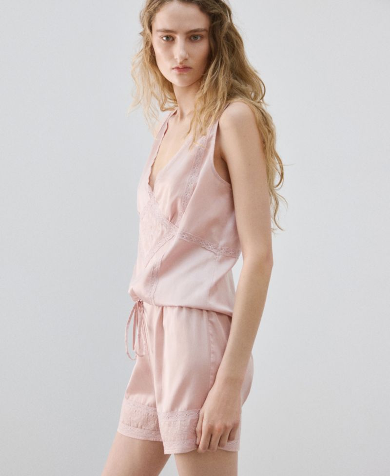Women's Lace Detail Pajama Shorts