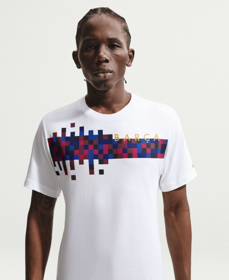 Men's White Barcelona Barca T-Shirt