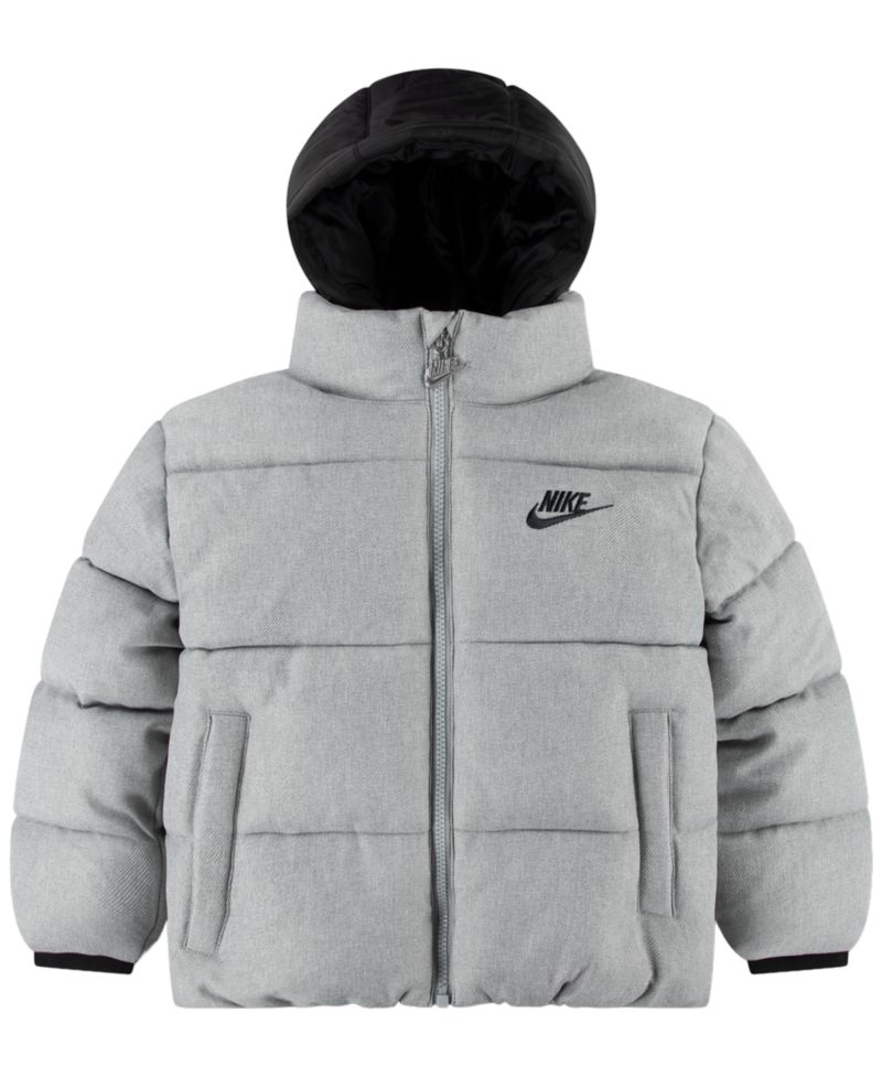 Boys' 4-7 Heathered Twill Puffer Jacket