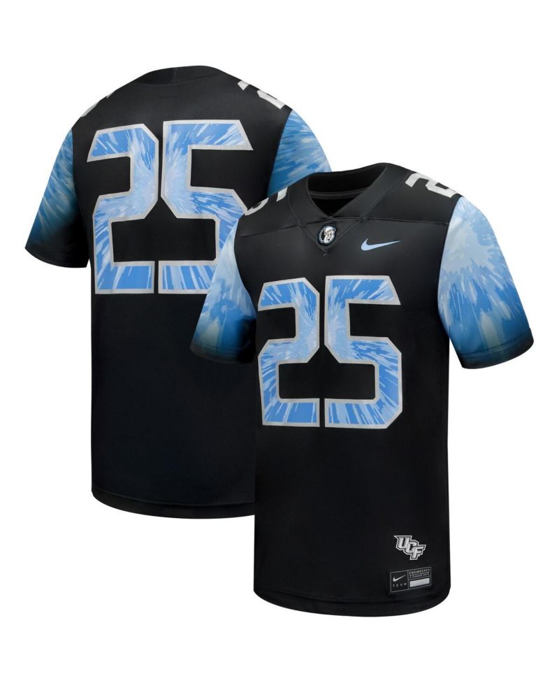 Men's 25 Black UCF Knights 2025 Space Game Football Game Jersey