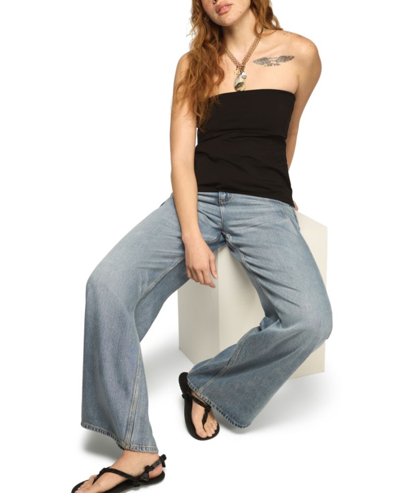 Women's Strapless Foldover Knit Tube Top