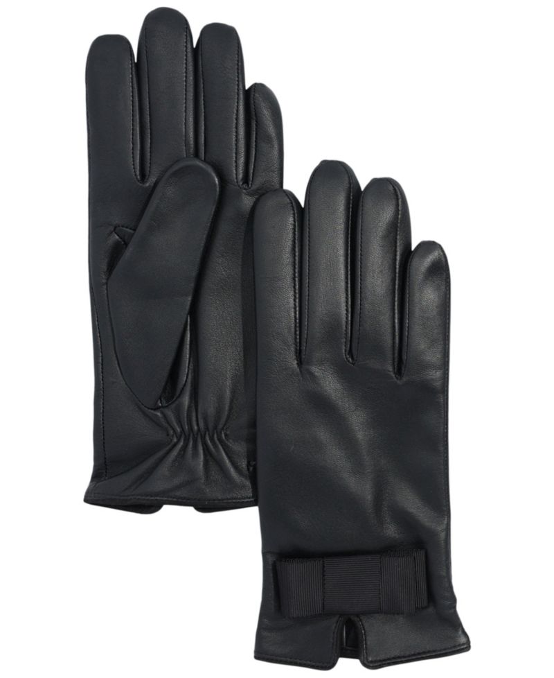 Tuxedo Bow Leather Gloves