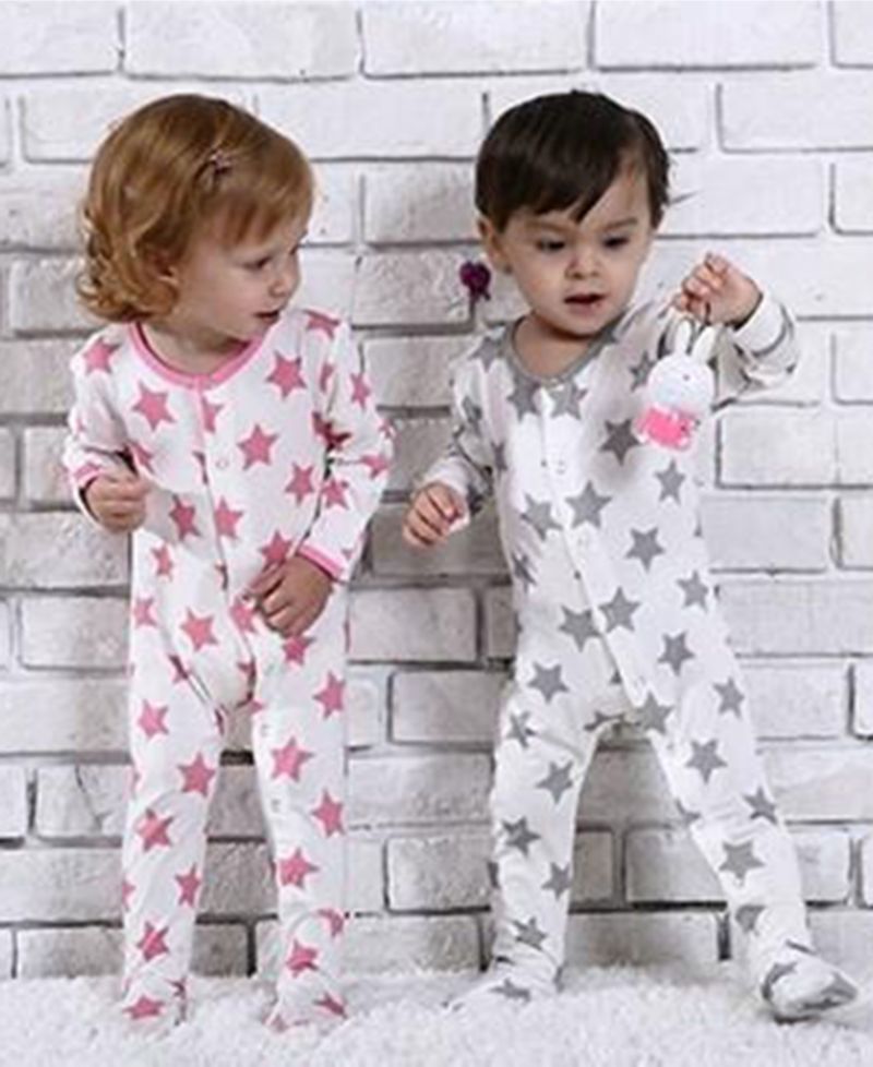 Baby Boys Girls Star Footed Coverall
