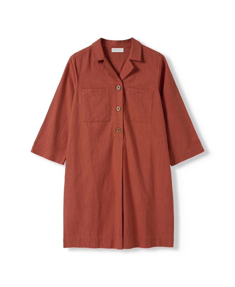 Women's Placket Detail Knee Length Dress