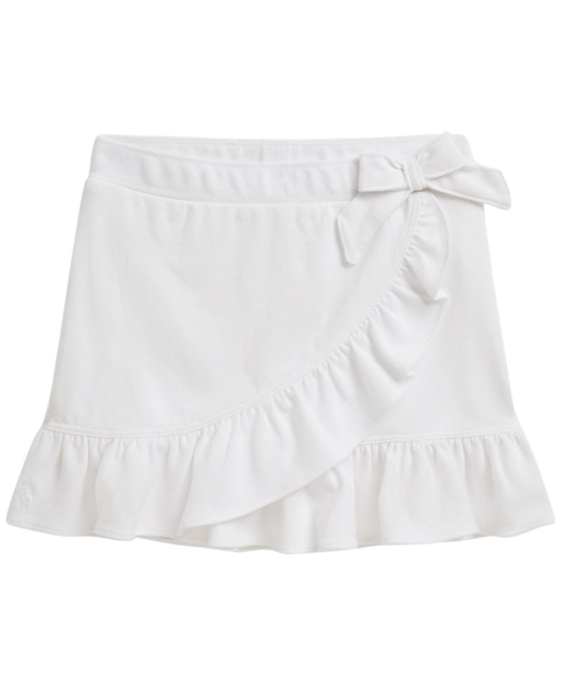 Girls' 2T-6X Ruffled Stretch Mesh Wrap Skort
