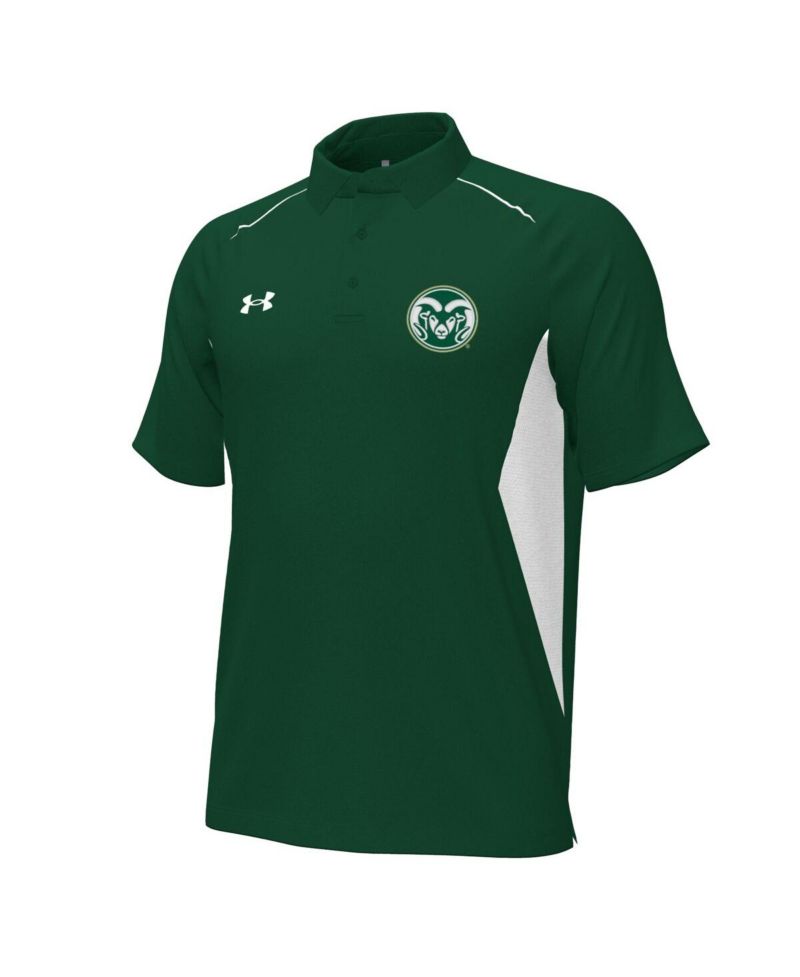 Men's Green Colorado State Rams Sideline Title Performance Polo Shirt
