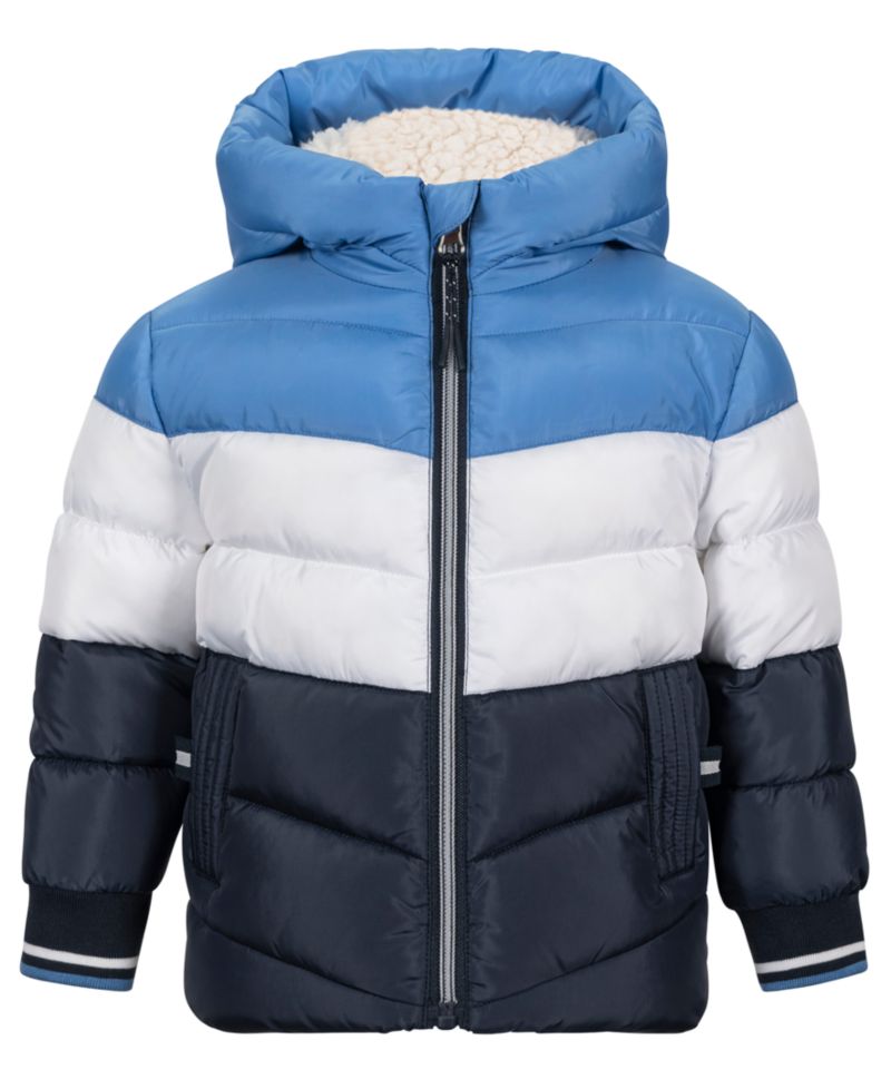 Baby Boys' Tricolor-Block Hooded Puffer Jacket