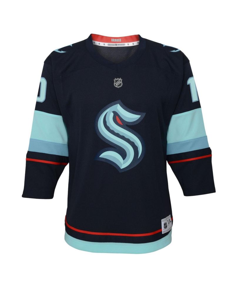 Big Boys and Girls Matty Beniers Navy Seattle Kraken Alternate Replica Player Jersey