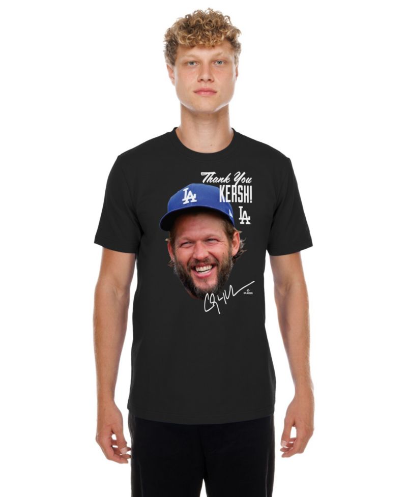 Men's Clayton Kershaw Black Los Angeles Dodgers Retirement Photo T-Shirt