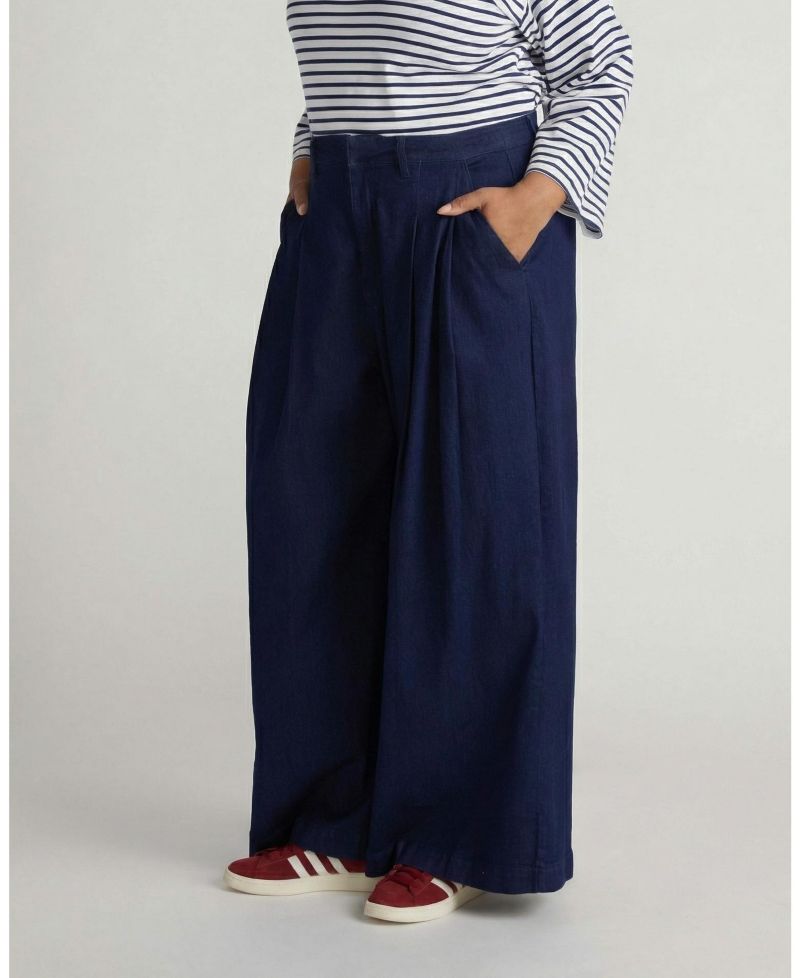 Women's Plus Size Denim Wide Leg Pant