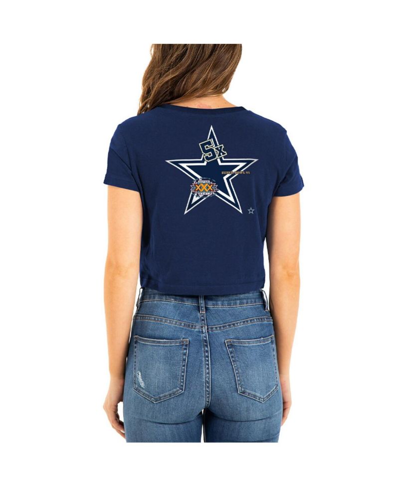 Women's Navy Dallas Cowboys Historic Champs T-shirt