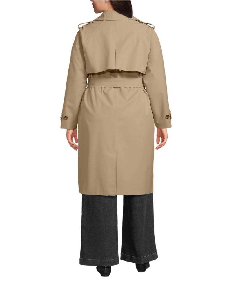 Plus Size Squall Waterproof Modern Trench Raincoat