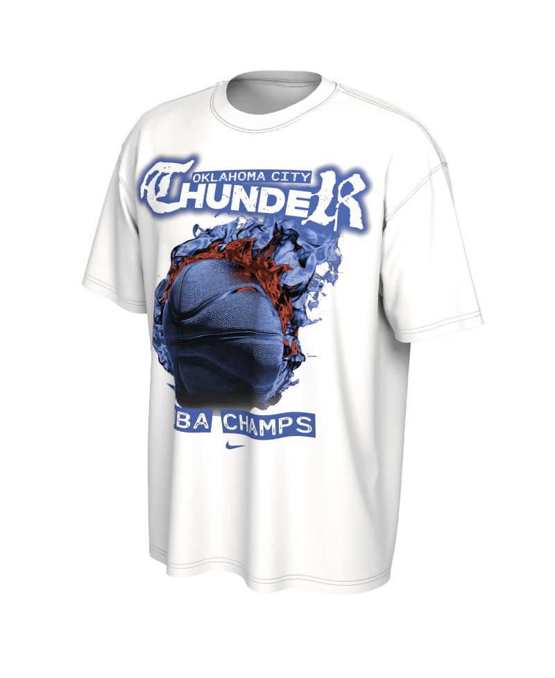 Men's and Women's White Oklahoma City Thunder 2025 NBA Finals Champions Celebration Parade Roster T-Shirt
