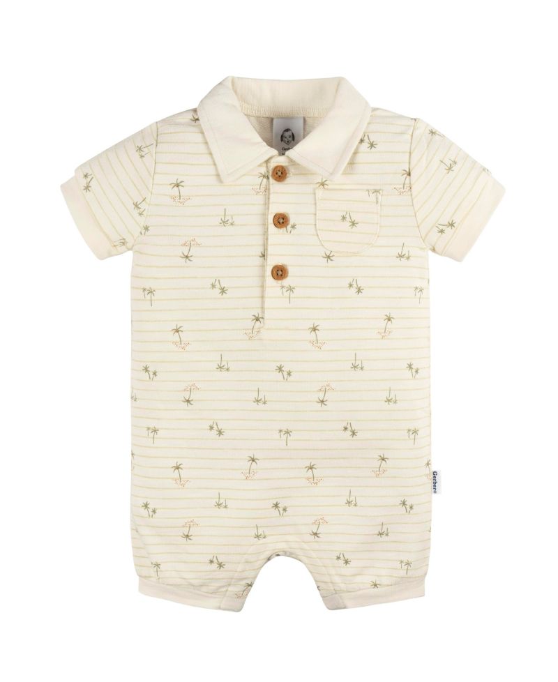 Baby Girls Collared Romper