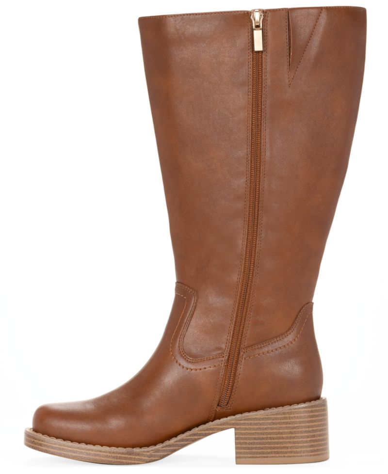 Women's Warblerr Square Toe Tall Boots, Created for Macy's, Regular & Wide Calf
