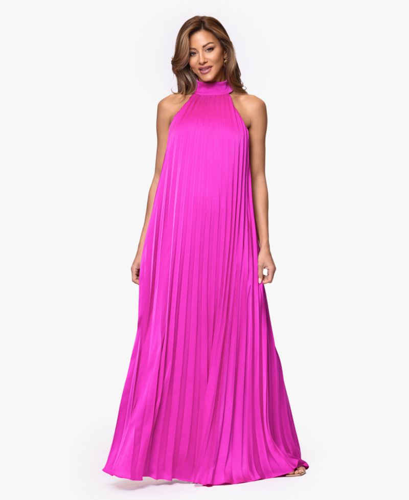 Women's Pleat Detail Ball Gown Dress