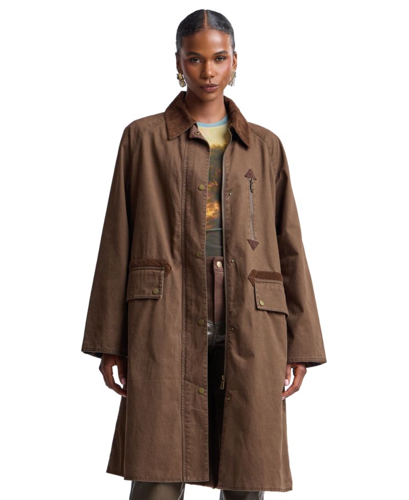Women's Waxed Cotton Corduroy Utility Coat