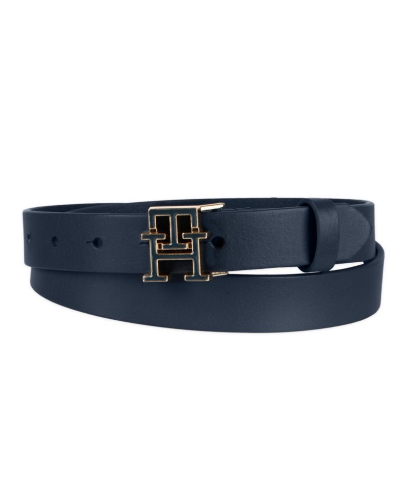 Women's Enamel Monogram Buckle Casual Leather Belt