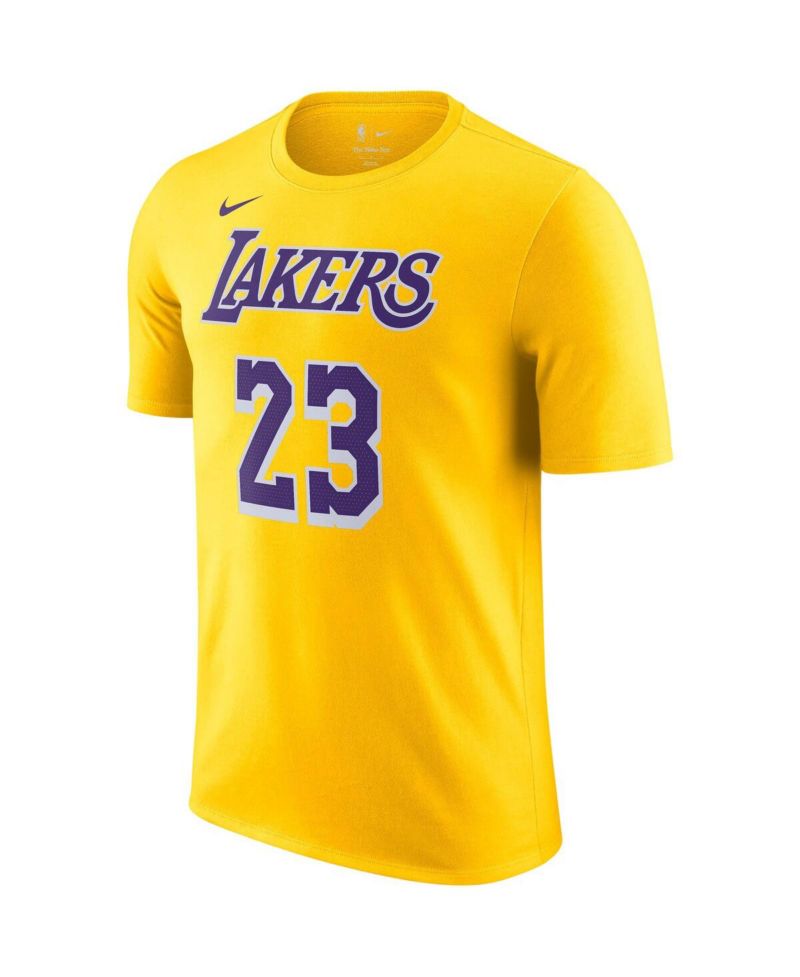 Men's LeBron James Gold Los Angeles Lakers Name and Number T-shirt