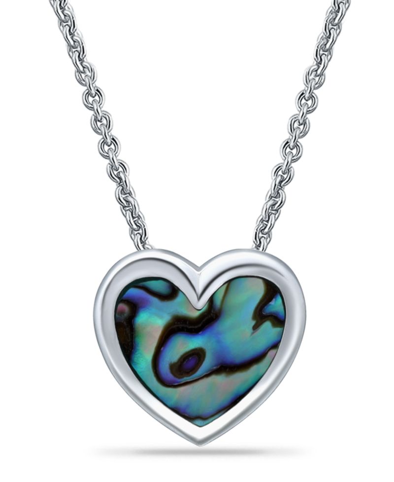 Abalone or Pink Shell Inlay Heart Drop Earrings