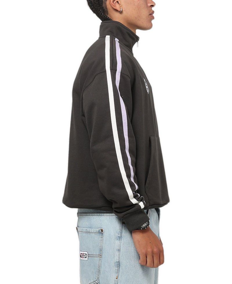 Men's Footie Oversized Contrast-Stripe Quarter-Zip Sweatshirt