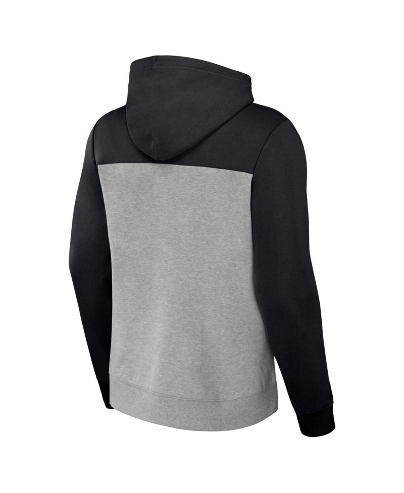 Men's NFL x Darius Rucker Collection by Heather Gray Las Vegas Raiders Color Blocked Pullover Hoodie