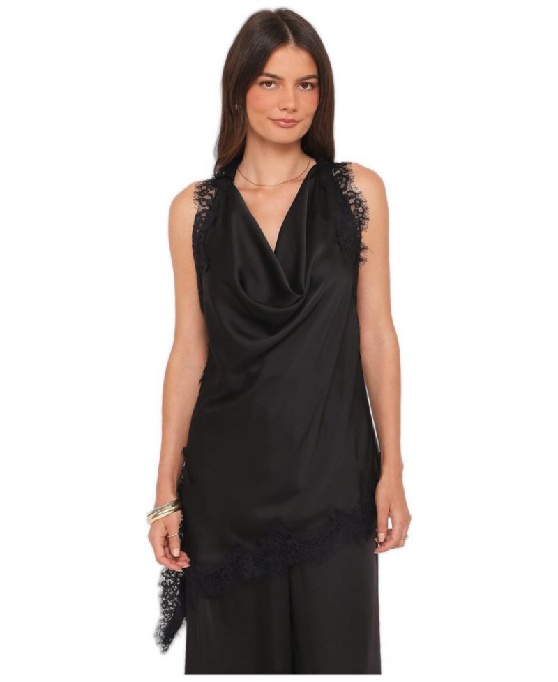 Women's Clara Cowl-Neck Asymmetrical Sleeveless Top