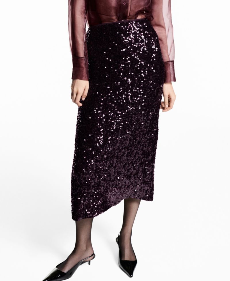 Women's Sequin Midi Skirt