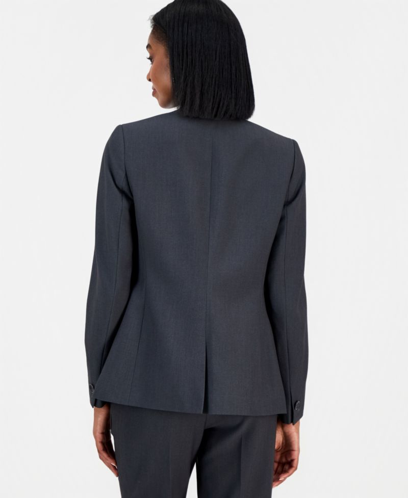 Women's Bi-Stretch Collarless Open-Front Blazer