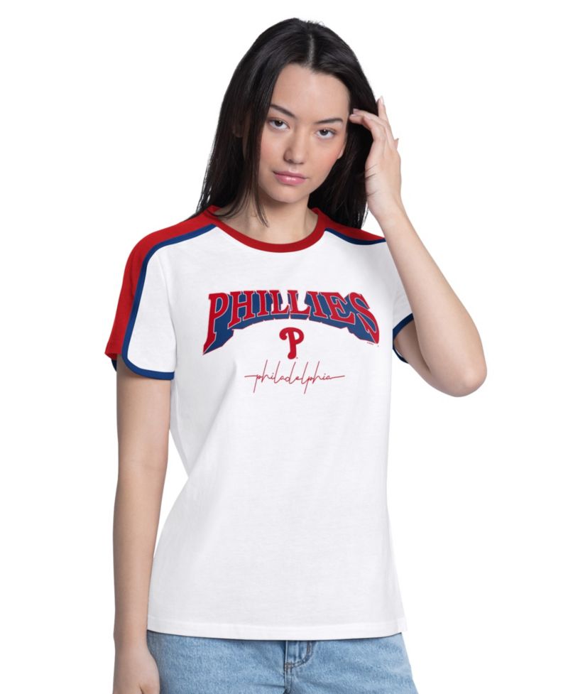 Women's White Philadelphia Phillies First Lane Fashion T-Shirt