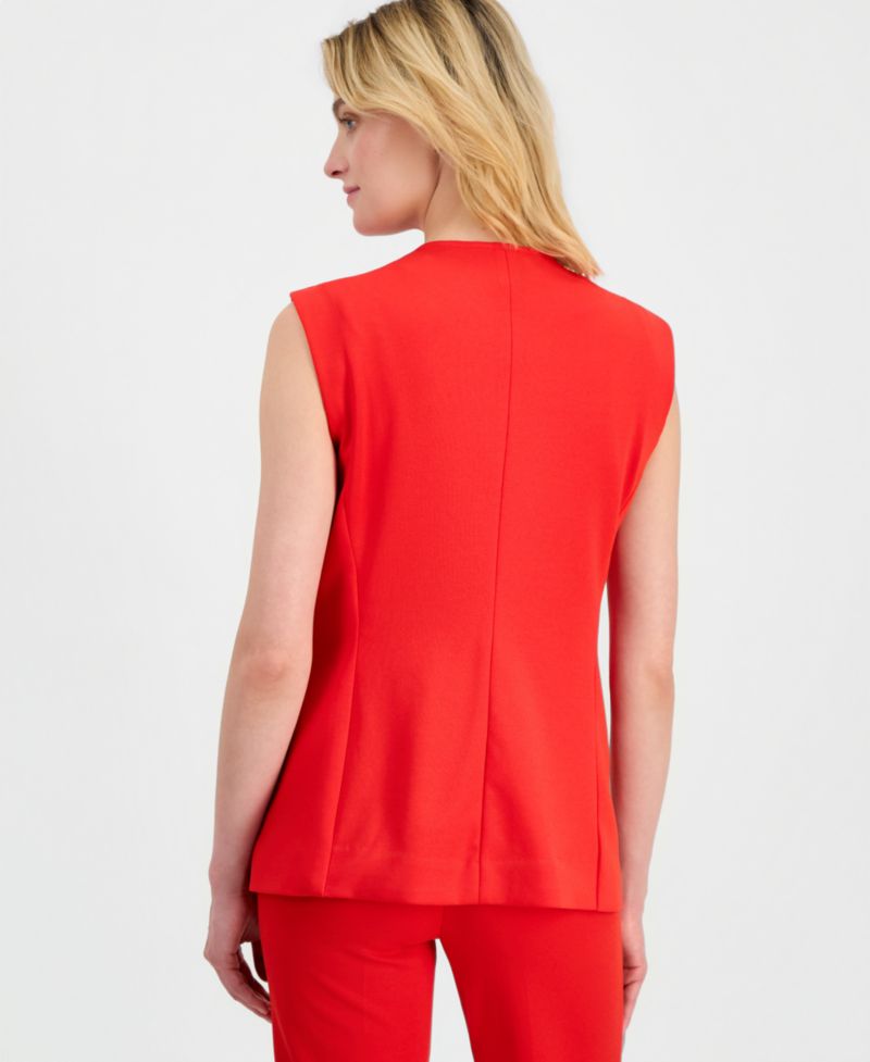 Women's Crewneck Button-Front Vest