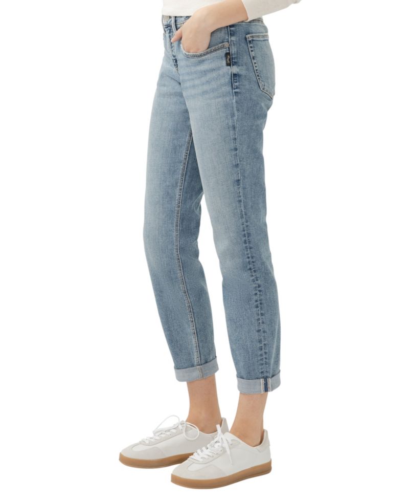 Women's Boyfriend Mid Rise Slim Leg Luxe Stretch Jeans