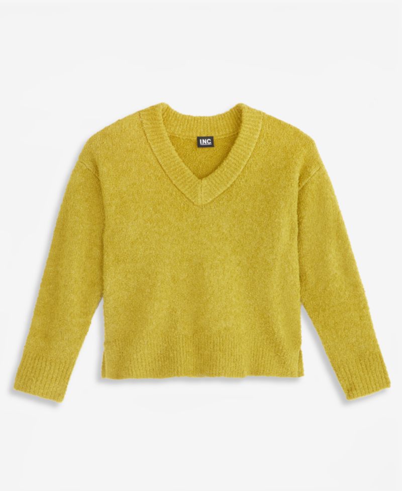 Women's Boucl&eacute; V-Neck Sweater