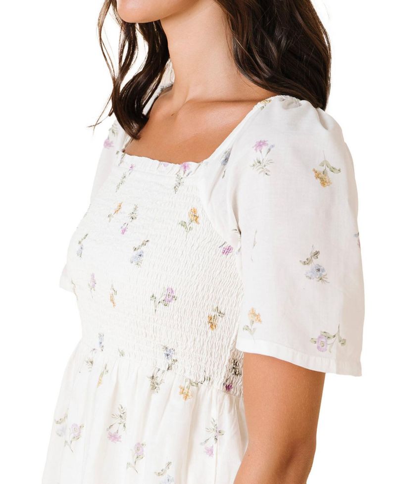 Women's Hope and Henry Organic Bell Sleeve Smocked Dress