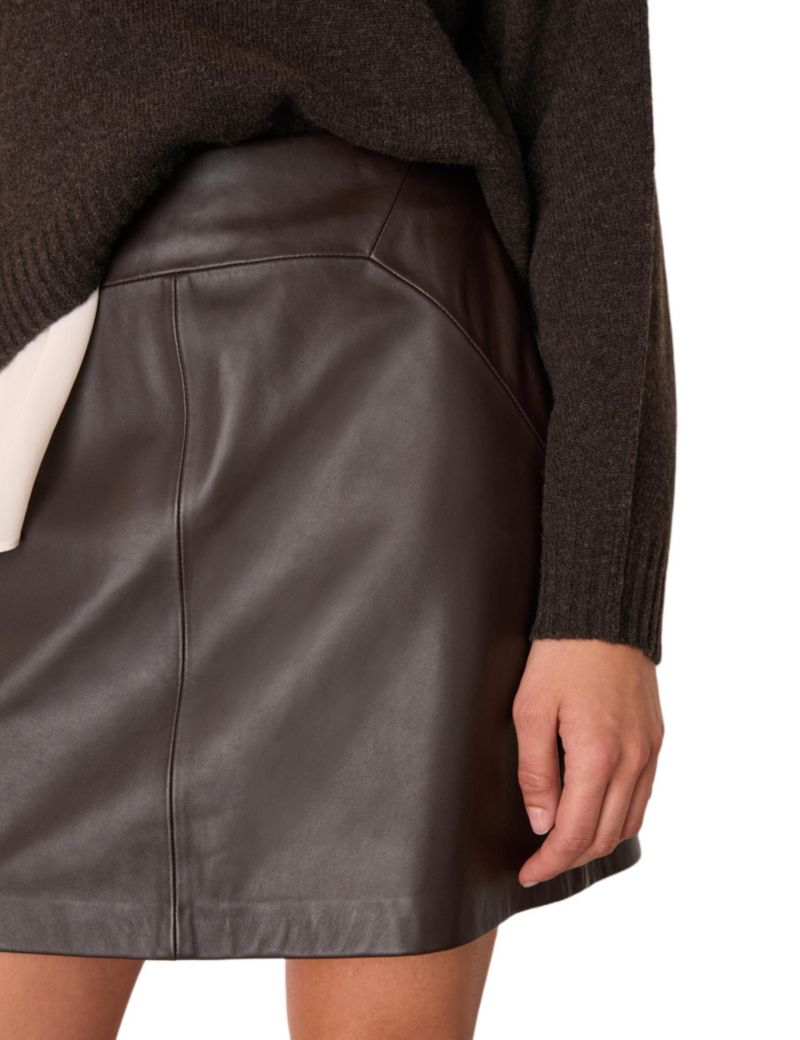 Women's Leather A Line Skirt