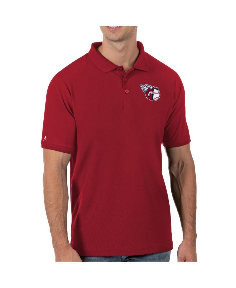 Men's Red Cleveland Guardians Legacy Pique Polo Shirt