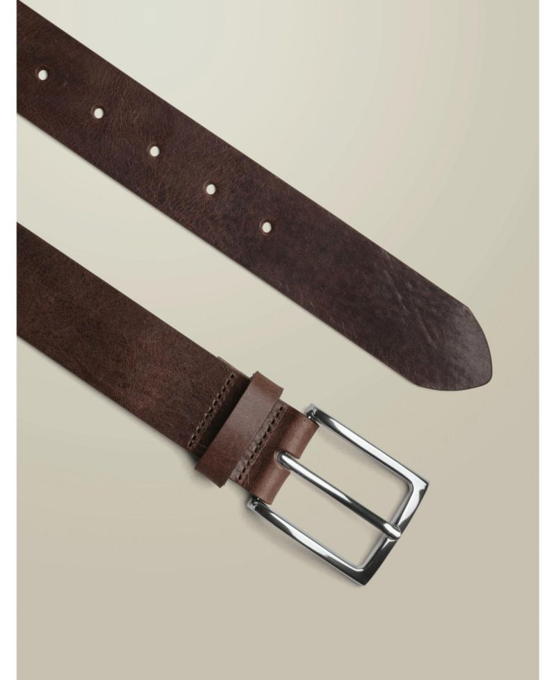 Italian Leather Pin-Buckle Chino Belt