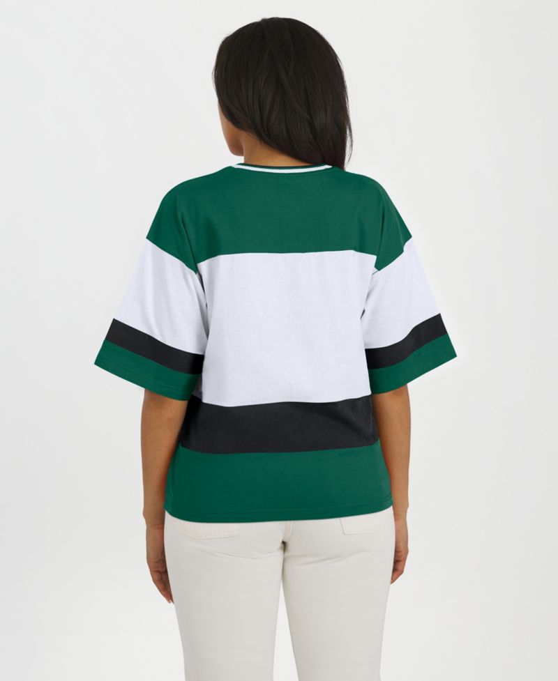 Women's Green/White Minnesota Wild Jersey Style T-Shirt