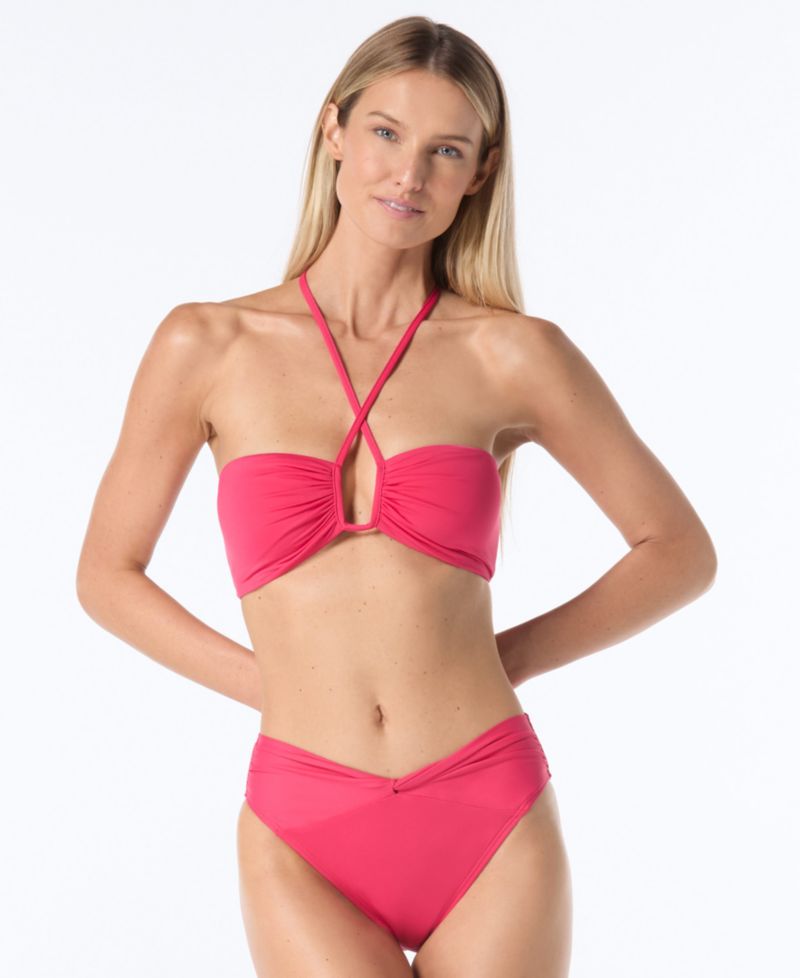 Women's Bandeau Bikini Top & High Cut Bikini Bottoms