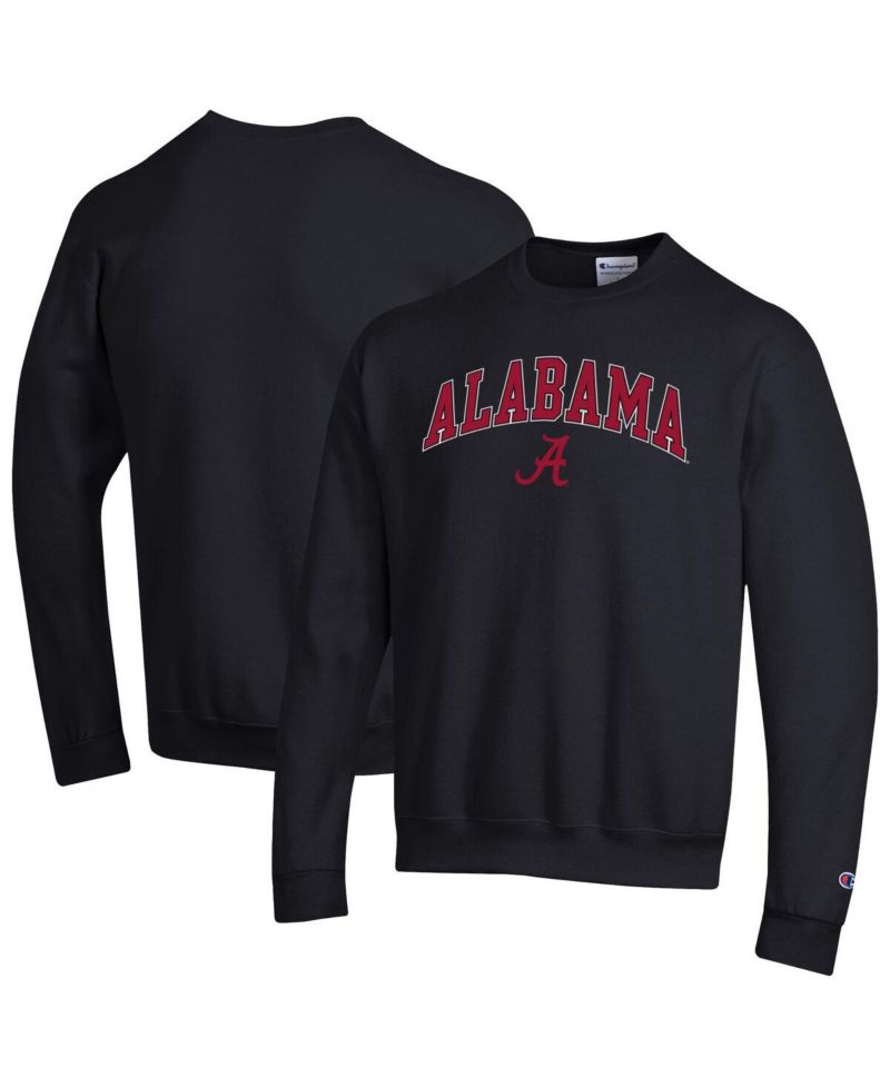 Men's Black Alabama Crimson Tide Arch Over Logo Pullover Sweatshirt