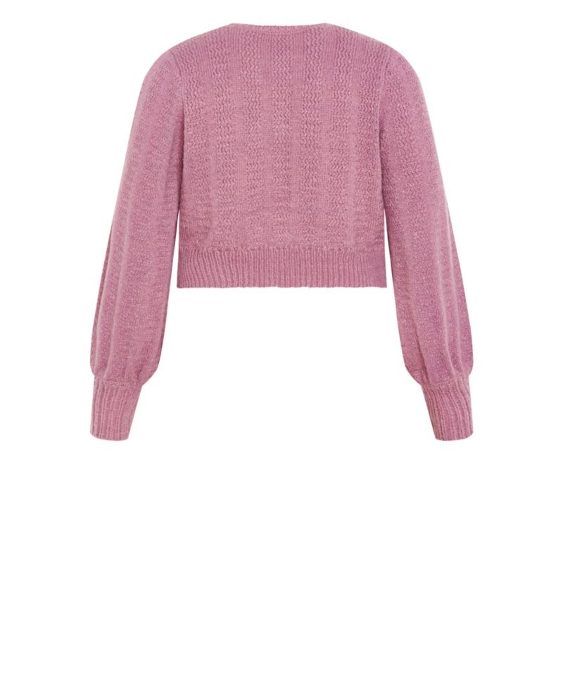 Plus Size Rosie Cropped Stretch-Knit Rose-Motif Cardigan