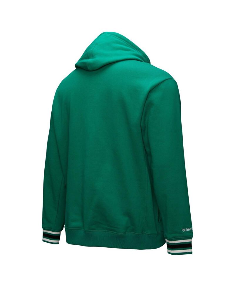 Men's Kelly Green Boston Celtics Chainstitch Applique Vintage Heavyweight Pullover Hoodie