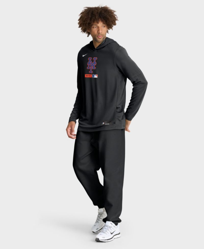Men's Black New York Mets Authentic Collection Dri-FIT Long Sleeve Hoodie