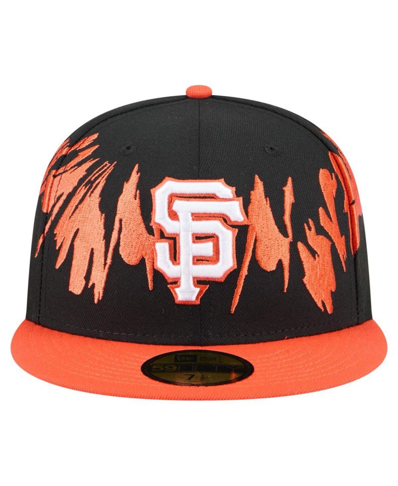 Men's Black/Orange San Francisco Giants Retro Pattern 59FIFTY Fitted Hat