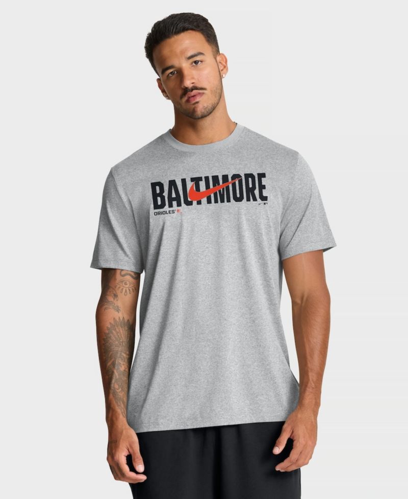 Men's Heather Gray Baltimore Orioles Swoosh Legend Dri-FIT T-Shirt
