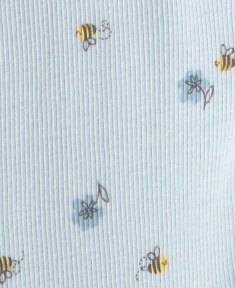 Baby Girls' Embroidered Ruffle French Terry Top and Bee Print Pants, 2-Piece Set