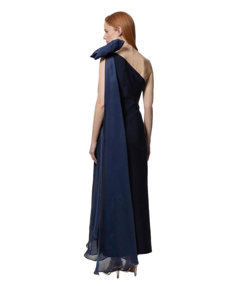 Women's Shoulder Bow Cape Detail Maxi Dress